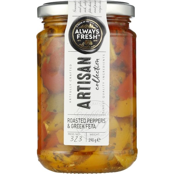 Always Fresh Artisan  Collection Roasted Pepper Strips With Feta & Herbs 290g