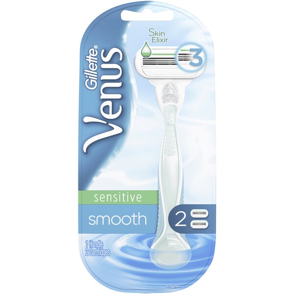 Gillette Venus Smooth Sensitive Women's Razor + 2 Blade Refills each