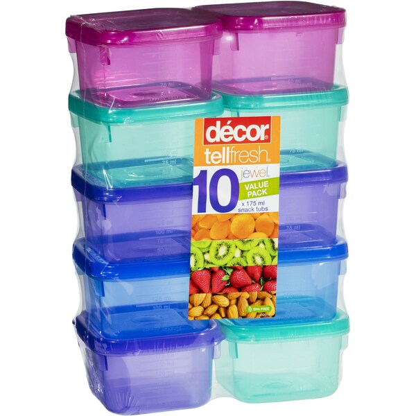 Decor Tellfresh Container Jewel Square 10 Pack