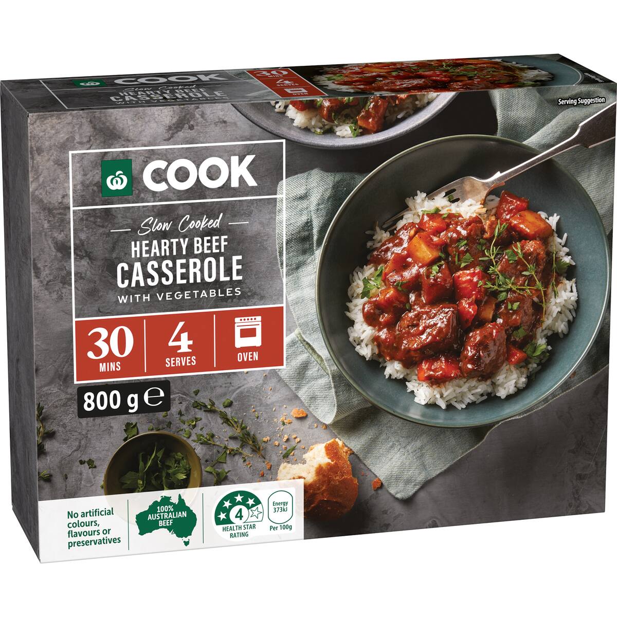 Woolworths COOK Slow Cooked Hearty Beef Casserole With Vegetables 800g