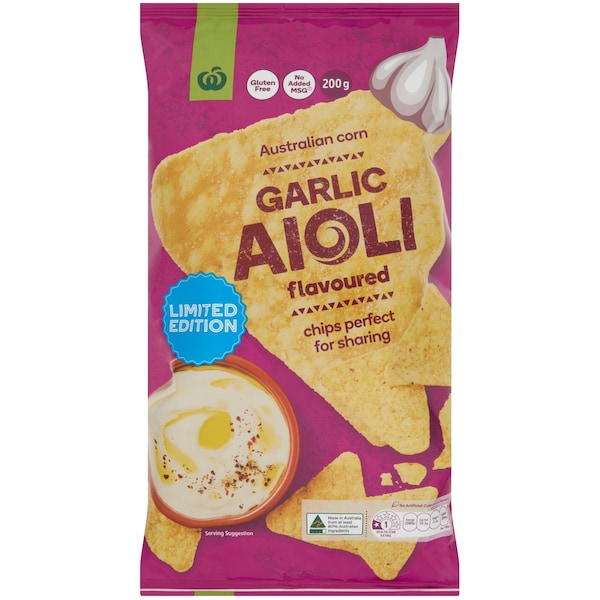 Woolworths Garlic Aioli Corn Chips 200g