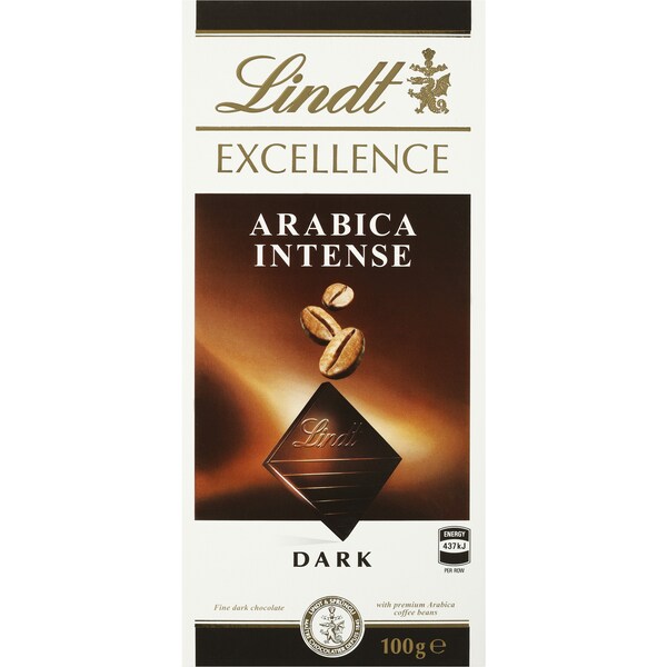 Lindt Excellence Dark Chocolate Arabica Intense 100g Block