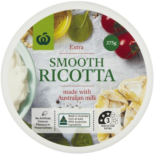 Woolworths Ricotta Cheese Smooth 375g | bunch