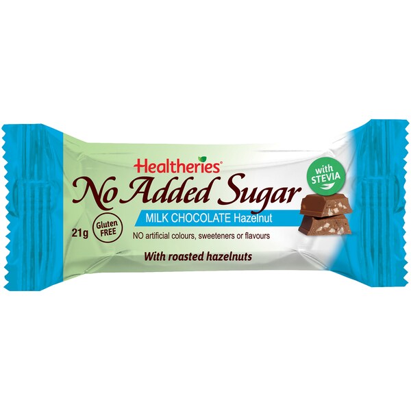 Healtheries No Added Sugar Bar Choc Hazelnut 21g