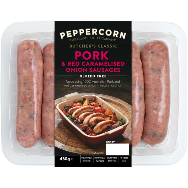 Peppercorn Pork & Red Onion Sausage 450g