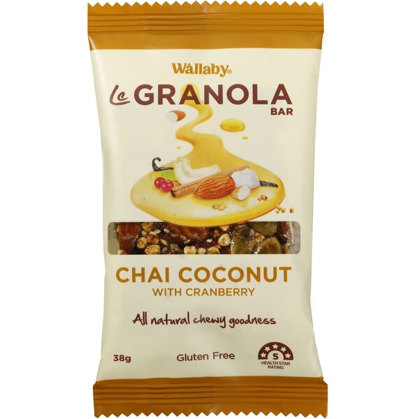 Wallaby Le Granola Bar Chai Coconut & Cranberry 38g
