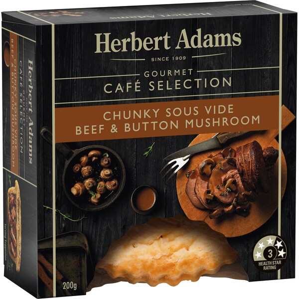 Herbert Adams Slow Cooked Pies Beef & Mushroom 200g