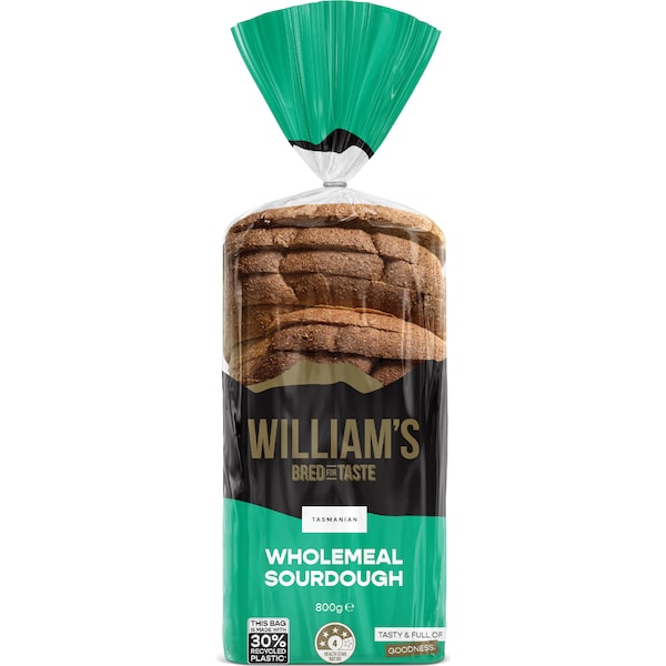 William's Wholemeal Sourdough Loaf Wholemeal 800g