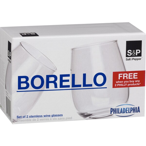 Philadelphia Salt & Pepper Borello Stemless Wine Glasses 2 Pack