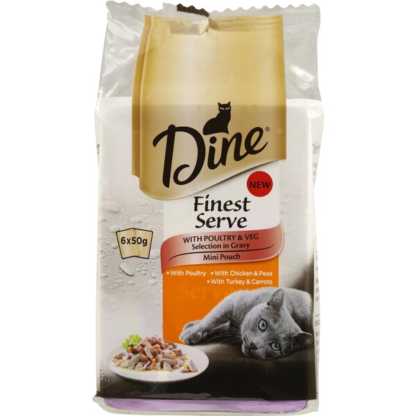 Dine Finest Cat Food Poultry And Veg 6x50g