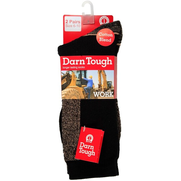 Darn Tough Steel Cap Boot Socks Black/Yellow 2 Pack