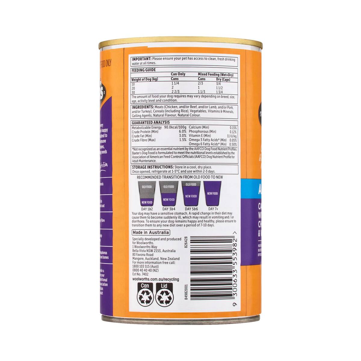 Baxter's Dog Food Casserole Chicken, Rice and Veg 700g bunch