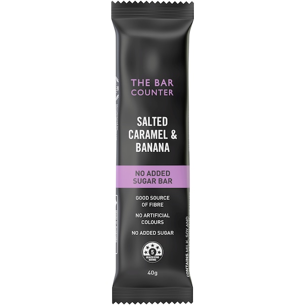 The Bar Counter No Added Sugar Bar Salted Caramel Banana 40g