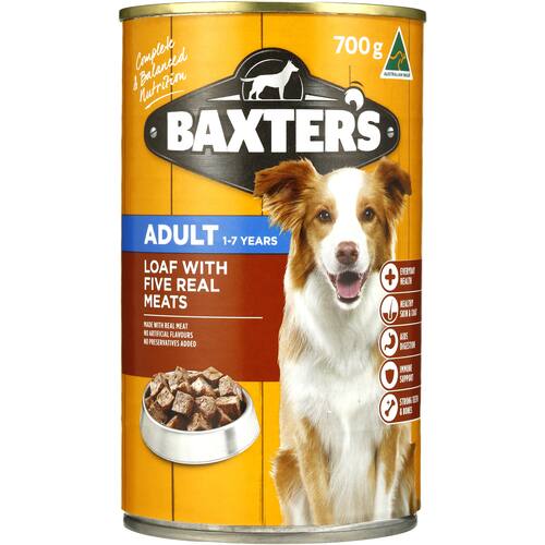 Baxter's Dog Food Loaf Five Meats 700g bunch