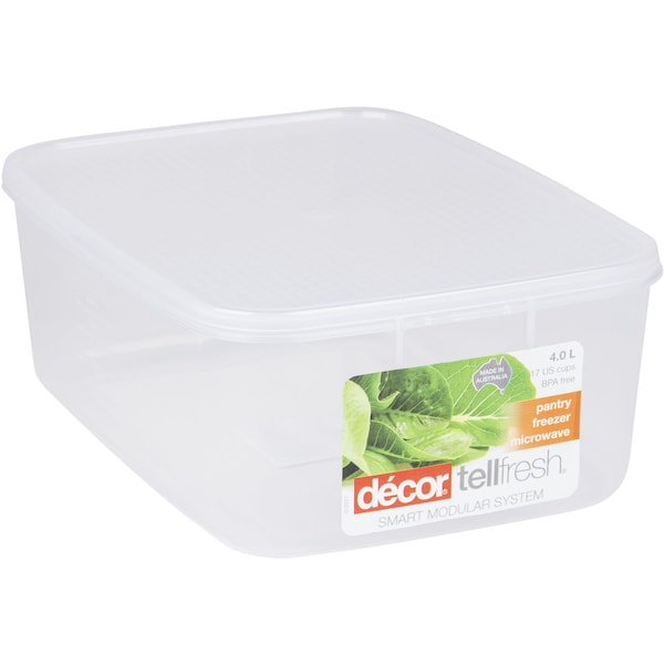 Decor Tellfresh Container Oblong 4.0l Each