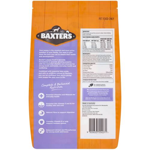 Baxter's Dog Food Puppy Chicken and Rice 3kg bunch