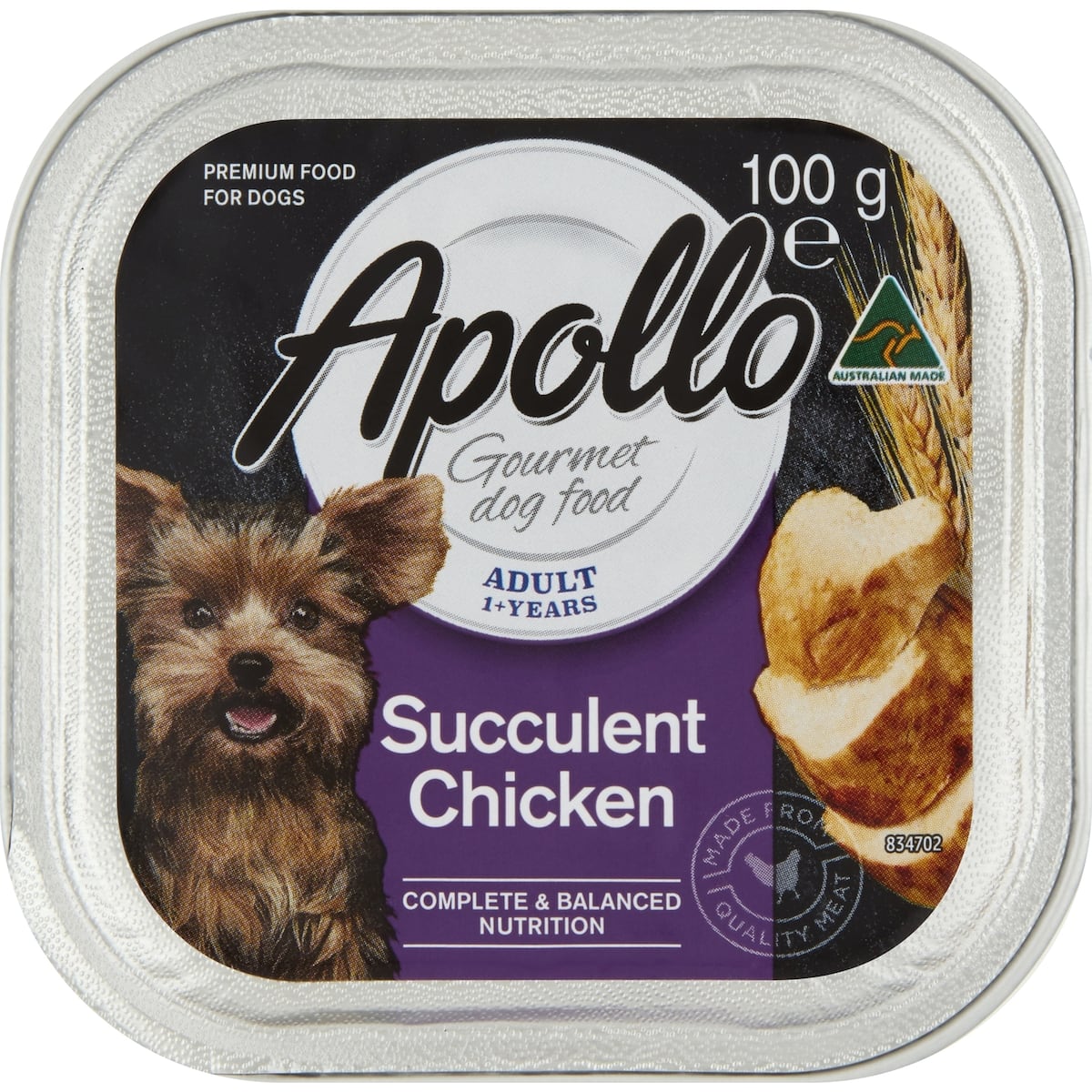 Apollo Dog Food Succulent Chicken 100g bunch