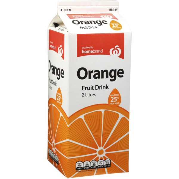 Homebrand Orange Fruit Drink 2l