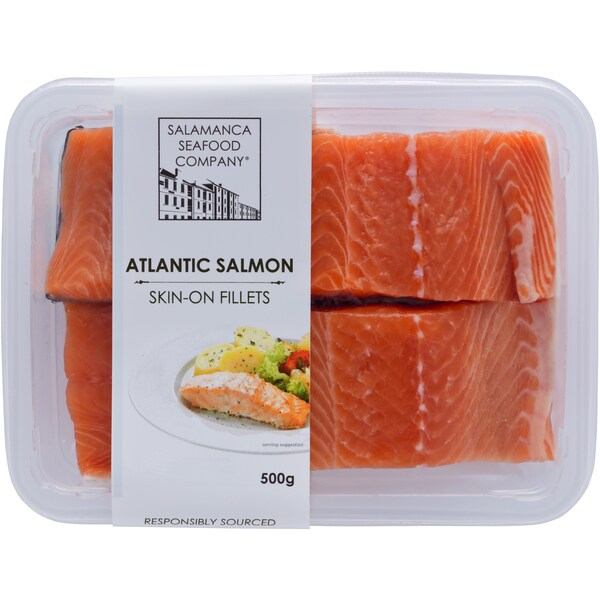 Salamanca Seafood Company Atlantic Salmon Skin-On Fillets 500g