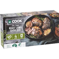 Woolworths COOK Slow Cooked Roast Lamb Shoulder Garlic & Rosemary 600g