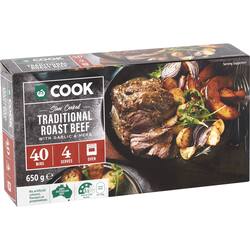 Woolworths COOK Slow Cooked Traditional Beef Roast With Garlic & Herb 650g