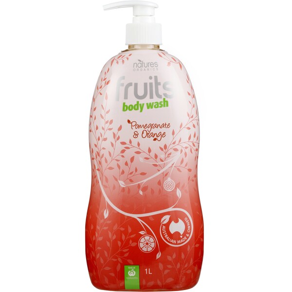 Natures Organics Fruits Body Wash Orange & Pomegranate 1l