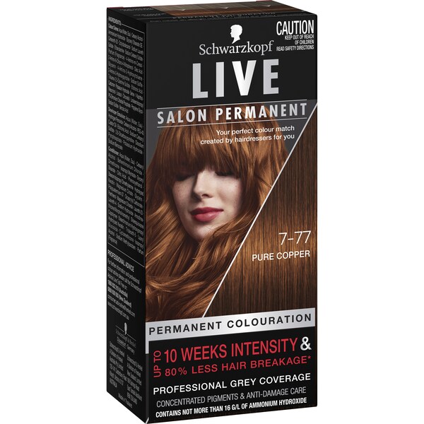 Schwarzkopf Live Salon Permanent 7-77 Pure Copper each