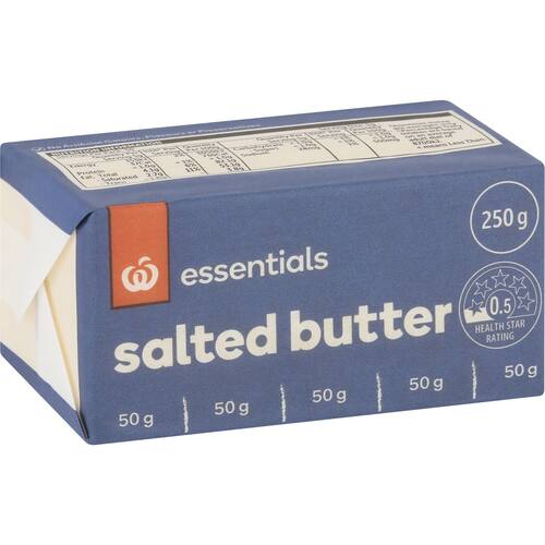 Woolworths Essentials Salted Butter 250g bunch