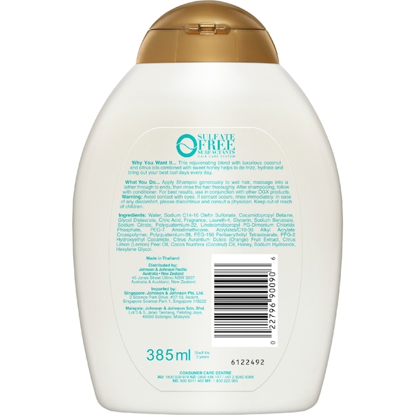 OGX Coconut Curls Shampoo For Curly Hair 385mL
