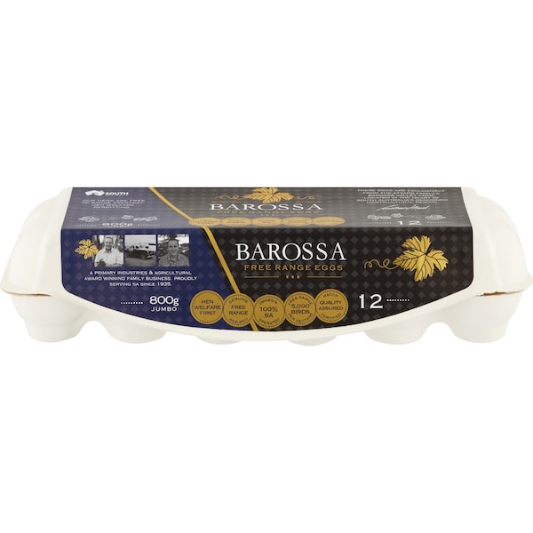 Barossa 12 Jumbo Free Range&nbsp;Eggs 800g