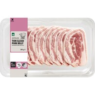 Woolworths Pork Belly Thinly Sliced