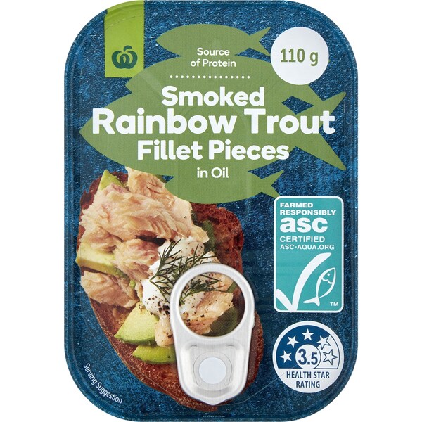 Woolworths Smoked Rainbow Trout Fillet Pieces In Oil 110g