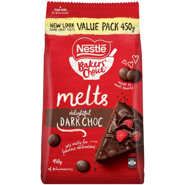 Nestle Bakers' Choice Dark Choc Melts Value Pack 450g