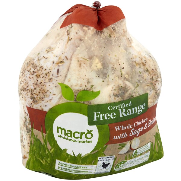 Macro Free Range Whole Chicken With Sage & Onion Stuffing 1.55kg - 1.95kg