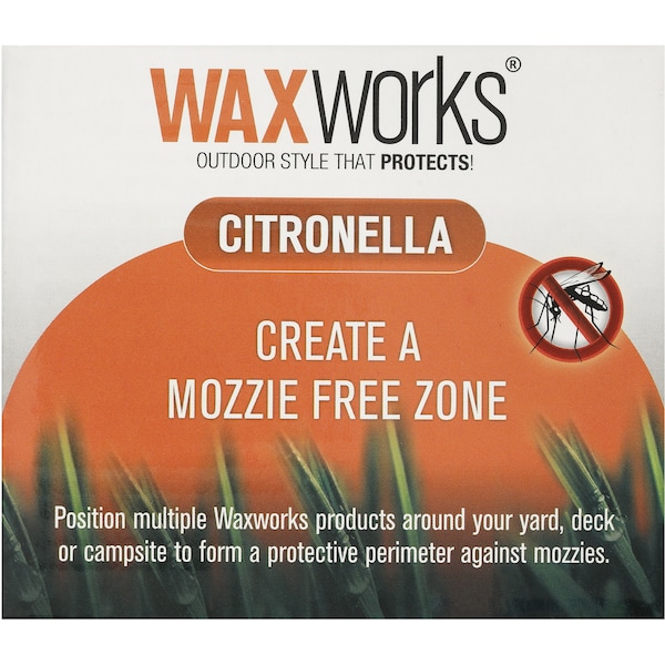 Waxworks Citronella Candle Terracotta Dish 10cm 2pk