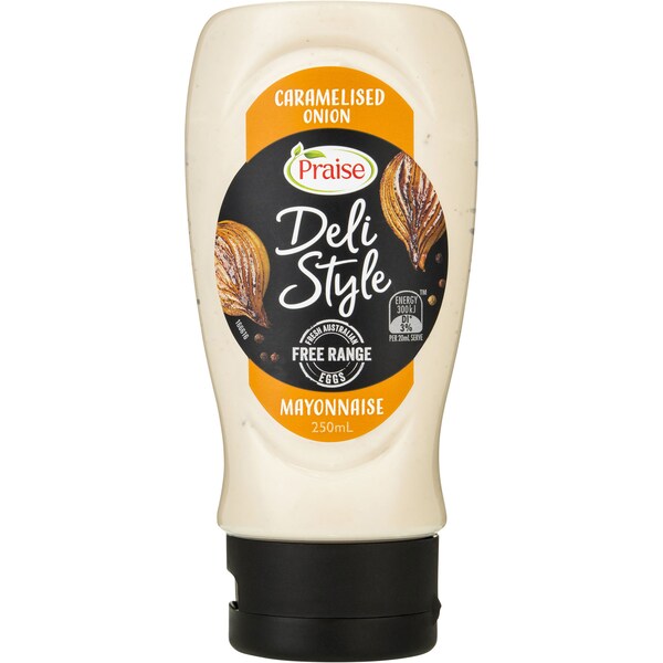 Praise Deli Style Whole Egg Mayonnaise Caramelised Onion 250ml