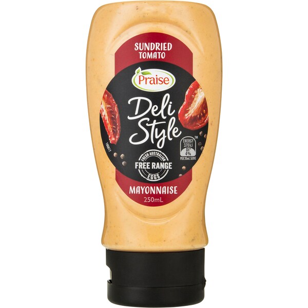Praise Deli Style Whole Egg Mayonnaise Sundried Tomato 250ml