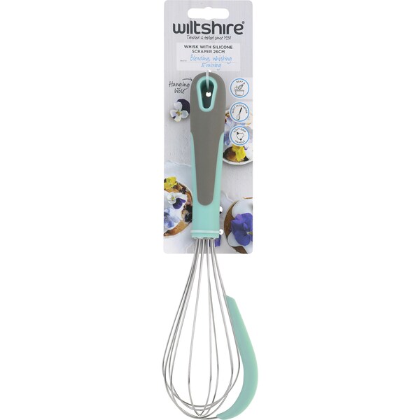 Wiltshire Whisk With Silicone Scraper 26cm each