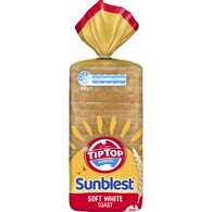 Tip Top Sunblest Soft White Toast Slice Bread Loaf Bakery
