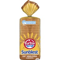 Tip Top Sunblest Soft Wholemeal Bread Loaf Sandwich Bakery