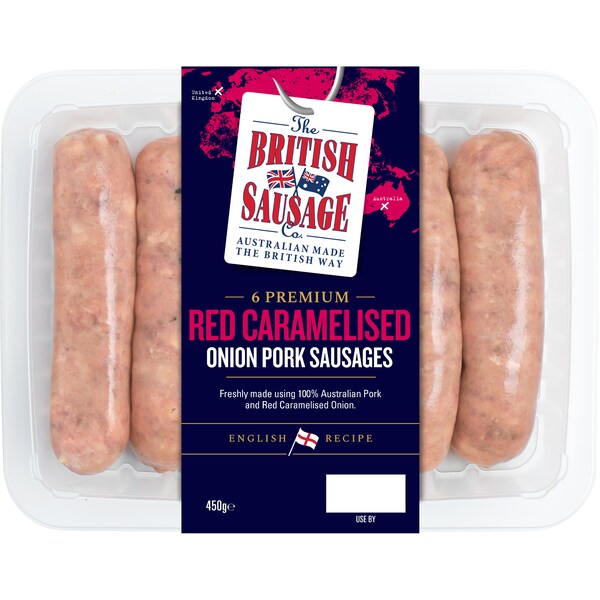The British Sausage Co Pork & Red Onion Sausage 450g