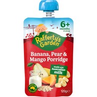 Rafferty's Garden Banana Pear & Mango Porridge Baby Food Pouch 6+ Months