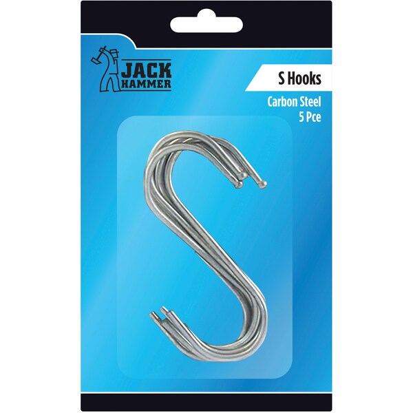 Jack Hammer Carbon Steel S Hooks 5 pack