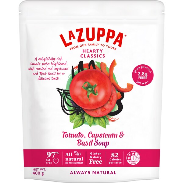 La Zuppa Soup Pouch Tomato Capsicum & Basil 400g