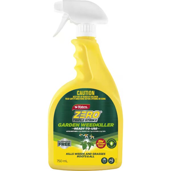 Yates Zero Triple Strike Garden Weed Killer Spray 750mL