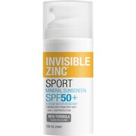 Invisible Zinc SPF 50+ Sport Mineral Sunscreen Cream