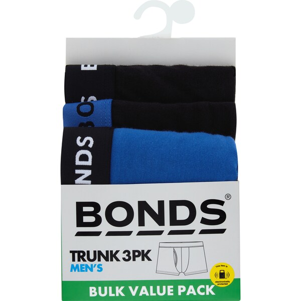 Bonds Men's Trunk Blue Size S 3 pack