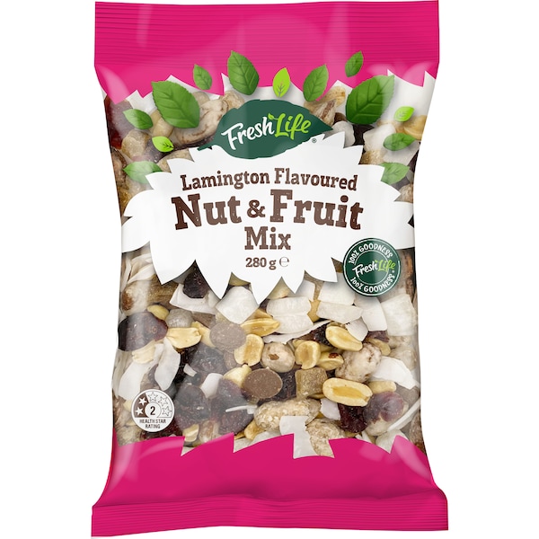 FreshLife Lamington Flavoured Nut & Fruit Mix 280g