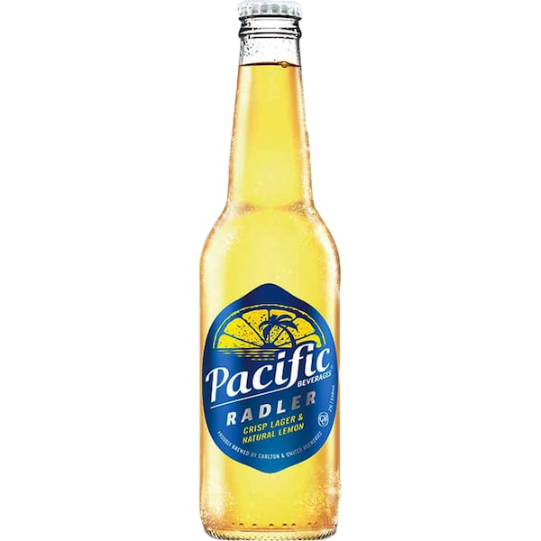Pacific Radler Crisp Lager & Natural Lemon Bottle 330ml