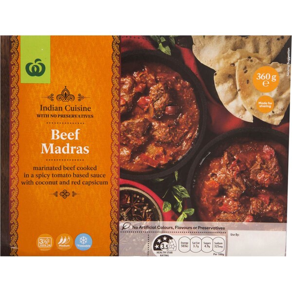 Woolworths Beef Madras 360g